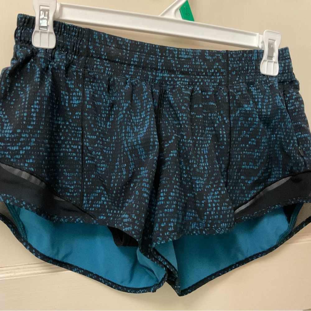 Lululemon Athletica Black and Teal Athletic Shorts